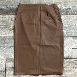 Zara Faux Leather Pencil Skirt Knee-Length